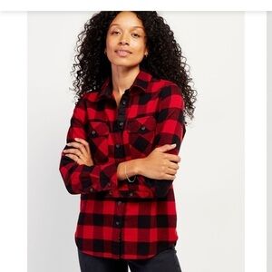 Roots Red and Black Plaid Buffalo Check Flannel Button Up Shirt XS
